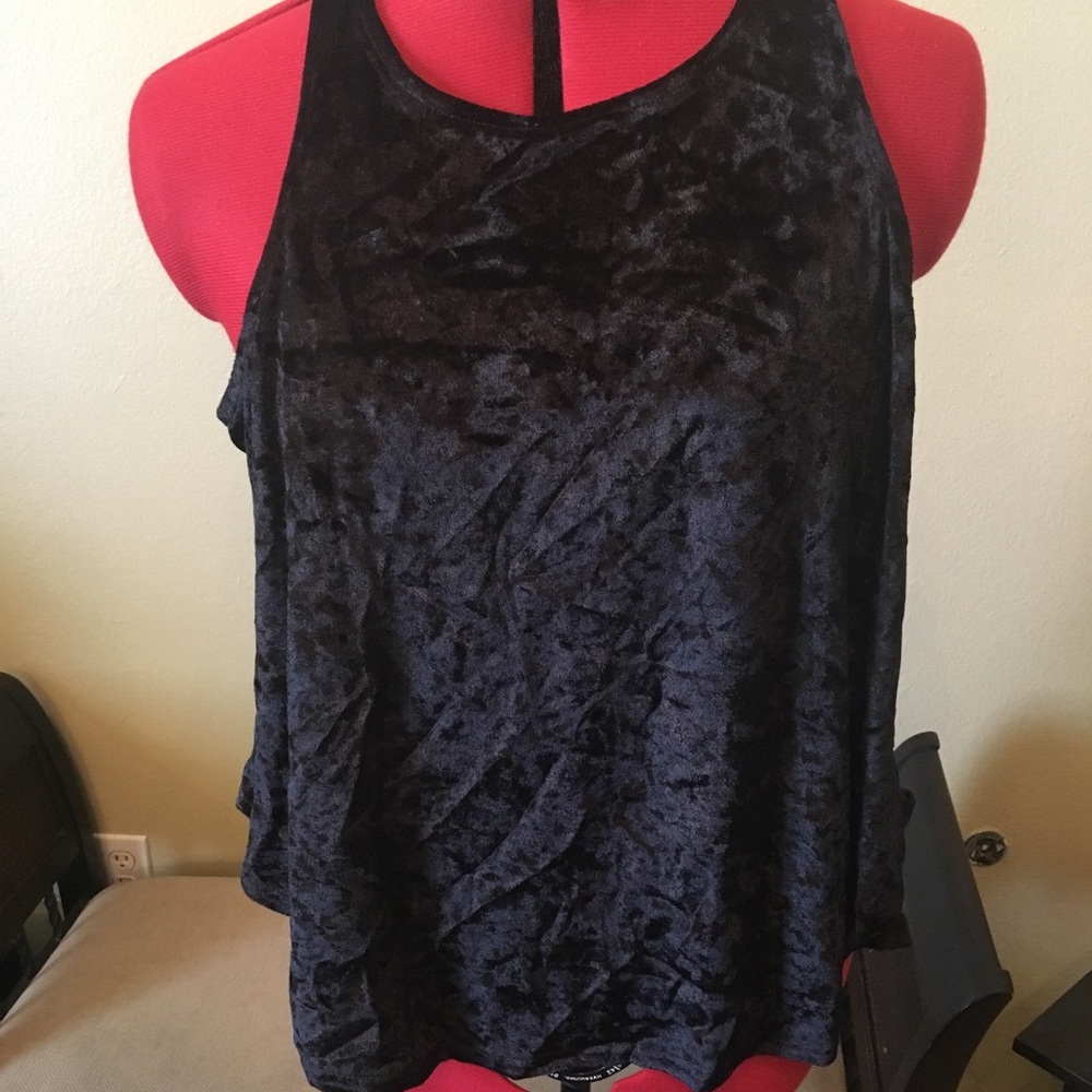 Black velvet tank top